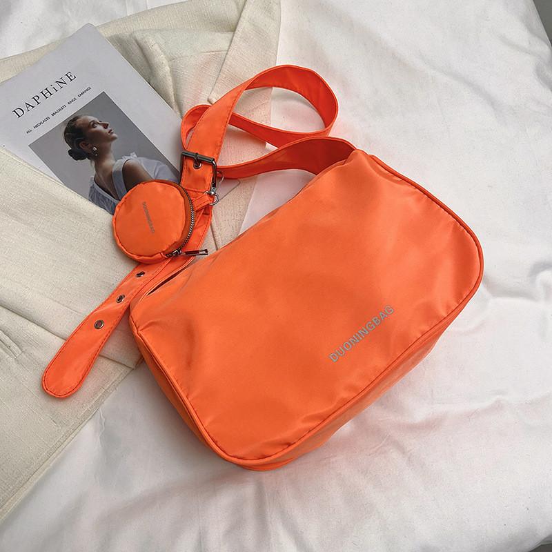 Fashionable Nylon Large Capacity Bag For Women In Black Orange Fuchsia Green For Spring Summer