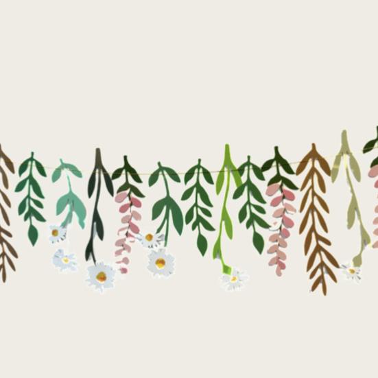 Flower Banner Boho Paper Floral Leaf Banner Double Sided Colorful Wildflower Garland for Birthday Baby Shower Wedding Backdrop Decor