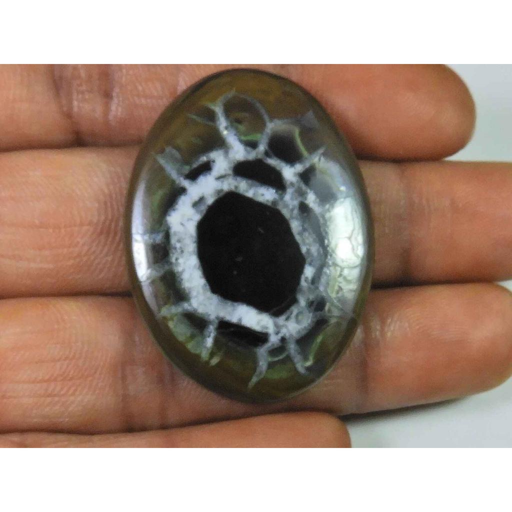 44 Karaty Naturalny Septarian Gronate Owalny Kryształ Kaboszon Luźny Kamień Szlachetny 28X38MM SK-2349