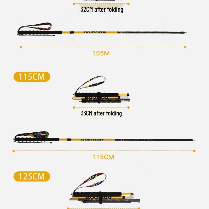 Re-Flake 3K Carbon Fiber Ultralight Foldable Hiking Pole
