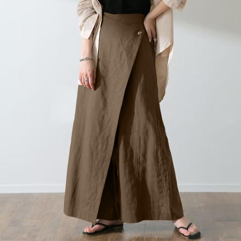 

ZANZEA Женские повседневные свободные широкие брюки с эластичной резинкой на талии хаки