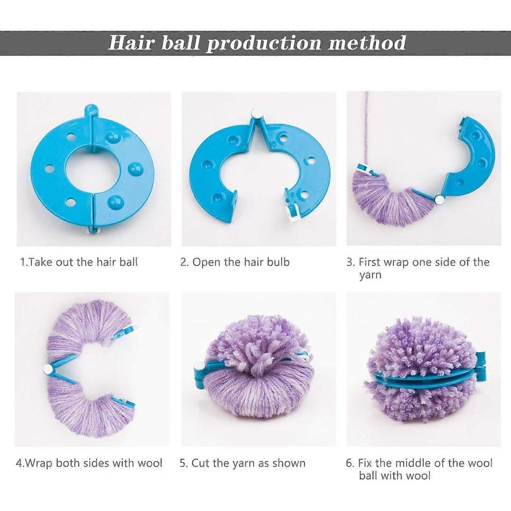 8-piece Pom-pom Making Kit, 4 Sizes