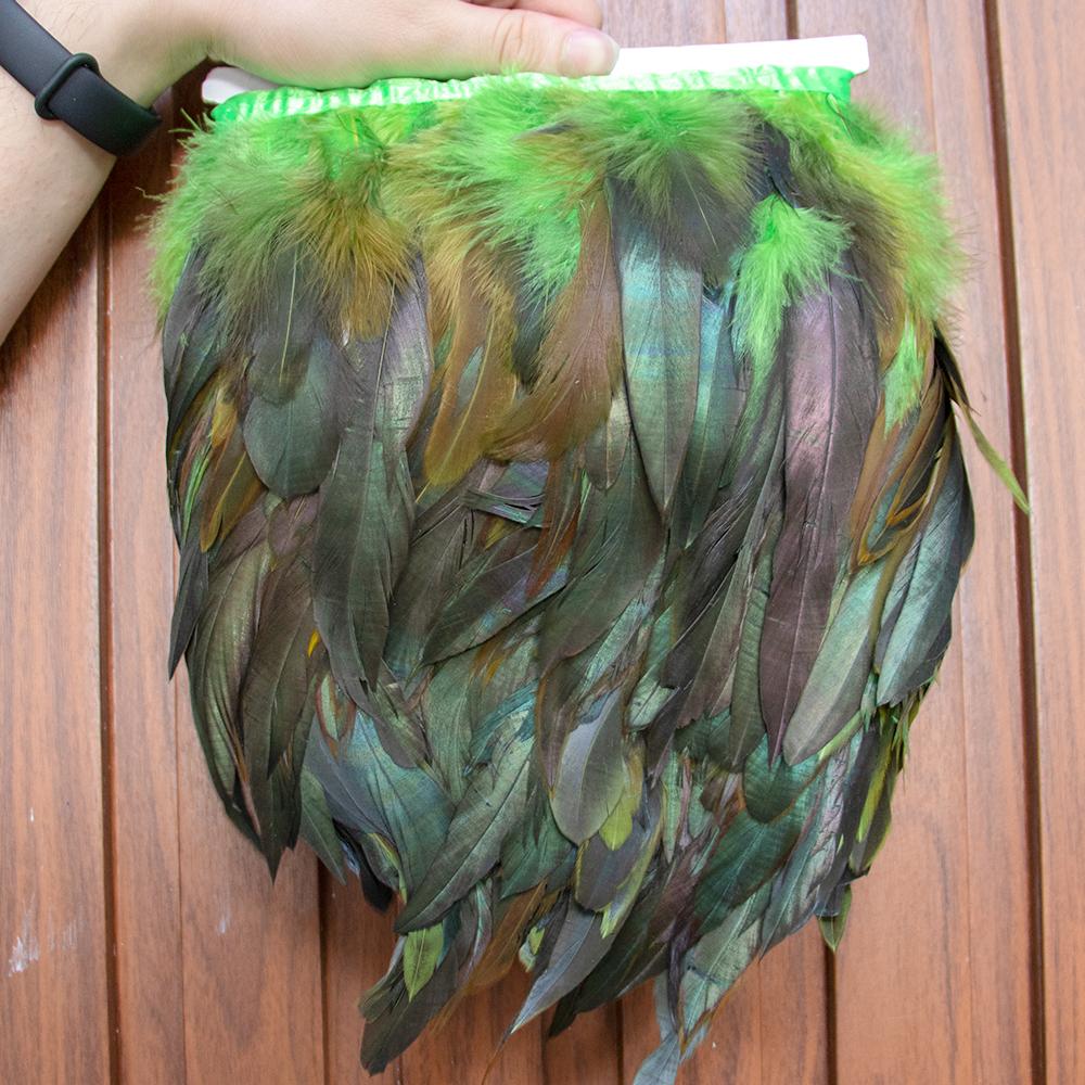 1Meter Colored Rooster Feathers Trims 15-20cm Natural Chicken Feathers Carnival Cosplay Clothing Dress Sewing Plume Decoration
