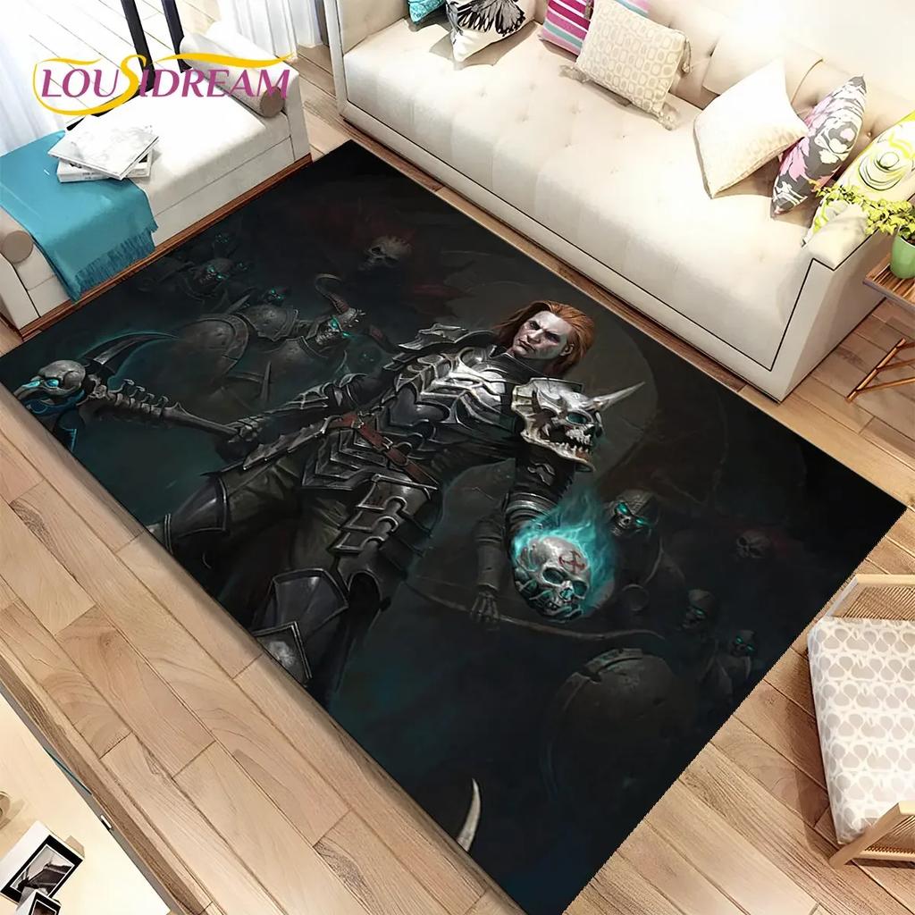 3D HD Diablo Game Gamer Cartoon Area Rug,Carpet Rug for Home Living Room Bedroom Sofa Doormat Decor,kid Play Non-slip Floor Mat