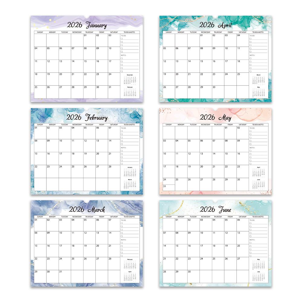 1pc 2026 Wall Calendar, Simple Watercolor Design, 12-Month Monthly Planner, Perfect Gift for Birthdays, Christmas, New Year