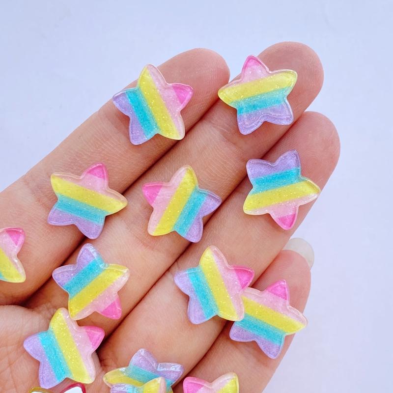 

20Pcs New Mini Cute Shiny Love Heart/Stars Flat back Acrylic Cabochons Scrapbooking DIY Jewelry Craft Decoration Accessories