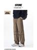 Men's American Retro Outdoor Mountain Pocket Zipper Wide-Leg Sweatpants