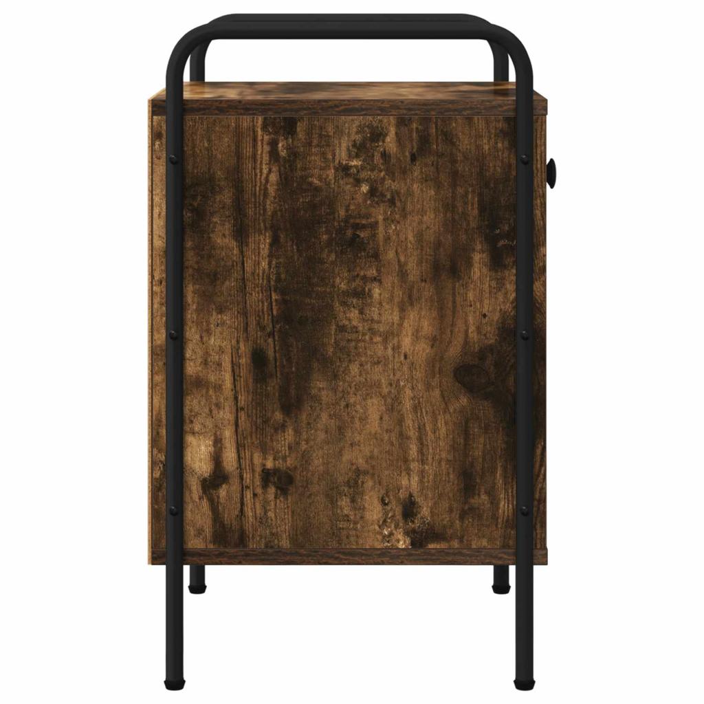 Nightstand Smoked Oak 35 X 36.5 X 61 Cm Engineered Wood