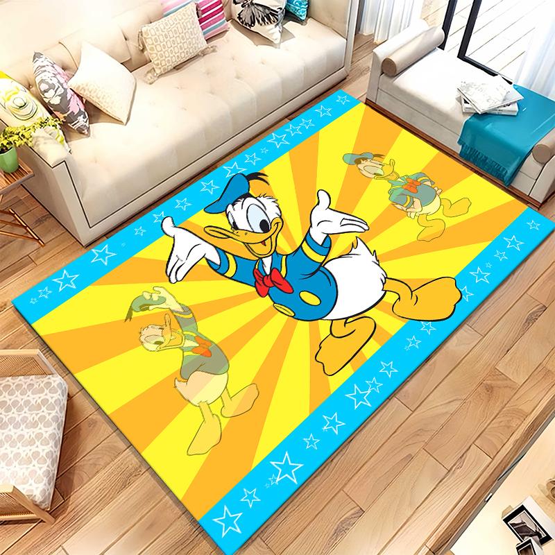 Cartoon Mickey Minnie Mouse Donald Duck Living Room Non-Slip Area Rug Soft Carpet for Bedroom Playroom Sofa,Home Decor Doormat