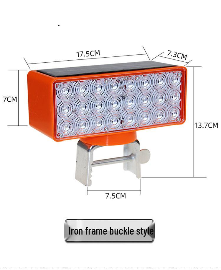 Solar LED Flashing Warning Light for Nighttime Road and Construction Safety