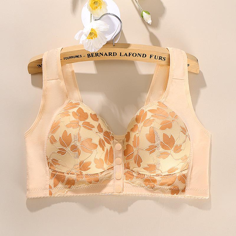 A-G Cup 36-52 Super Large Size Bra European and American Size No Steel Rim Vest Type Phnom Penh Lace Front Buckle Underwear