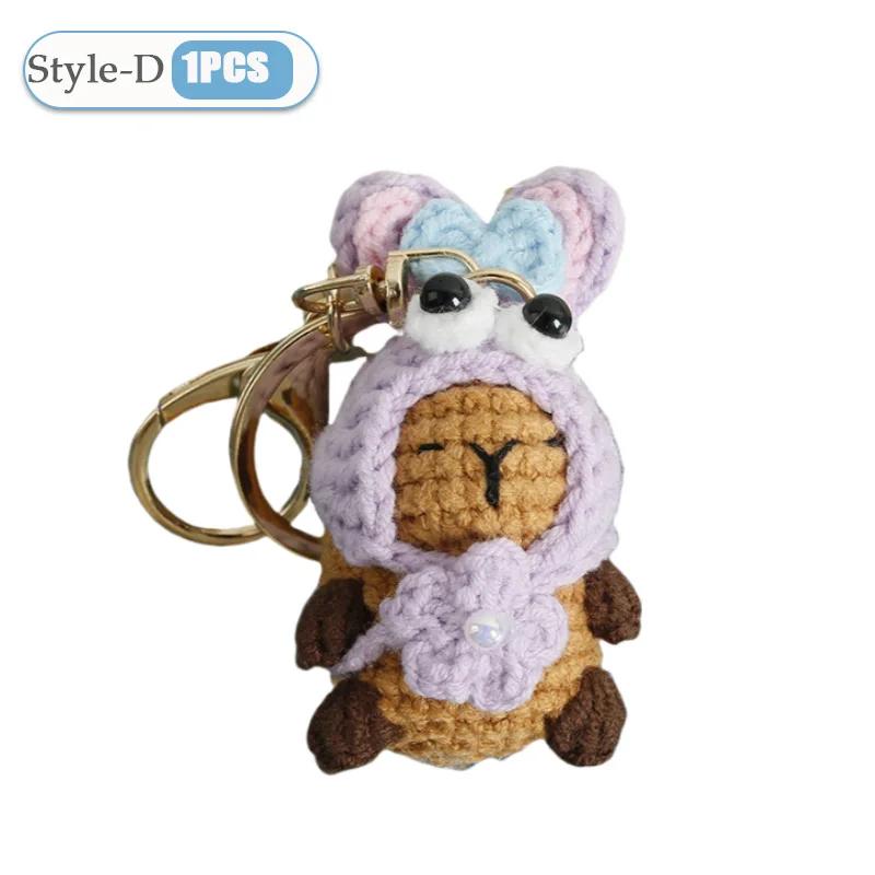 1-10PCS Capybara Crochet Doll Ornament Crochet Positive Energy Dolls Handmade Toy Desk Office Room Decoration Christmas Gifts
