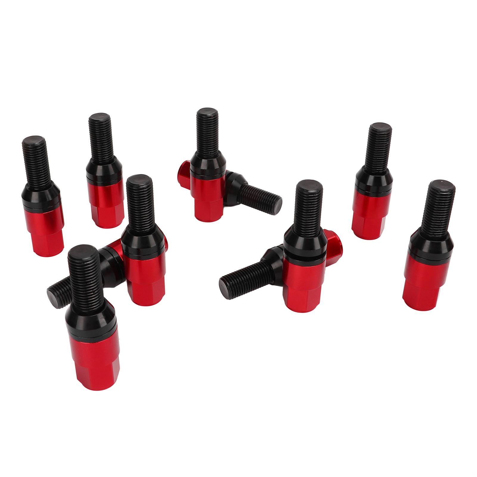 

20pcs M14x1.5 Cone Seat Wheel Bolts Lug Nuts Taper Lug Bolt Universal Car Accessories for Auto Red красный