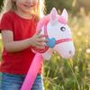 Giocattolo gonfiabile a forma di testa di cavallo in PVC con bastone per bambini, durevole, leggero, materiale morbido, sicuro per giocare all'interno e all'esterno, adatto per l'intrattenimento dei bambini
