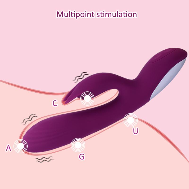 Rabbit Vibrator For Women Dual Stimulator G Spot Clitoris Nipple Massager 2 in 1 Adult Sexy Toys