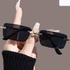 1Pc Men's Fashion Glasses New Metal Frameless Elegant Retro Versatile Trendy Suitable for Daily Use Vacation Outdoor Sun Protect