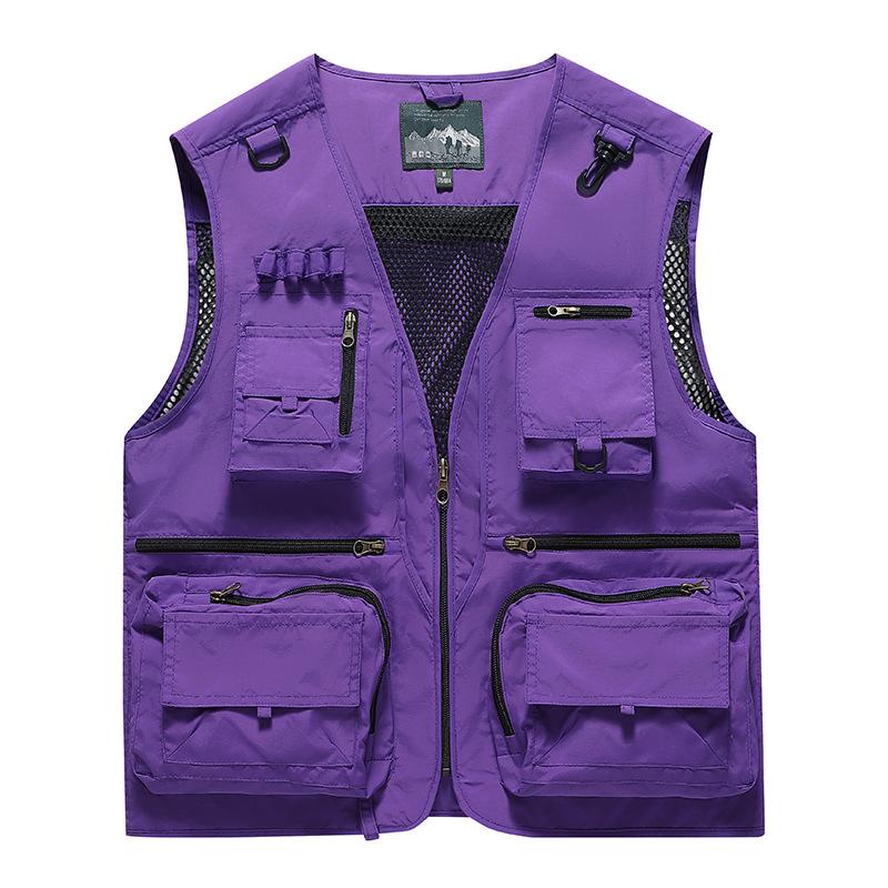 Mode Herren Outdoor Netz Angeln Fotografie Atmungsaktive Westen Jacke Herren Multi-Taschen Westen Klettern Ärmellose Jacken 6XL