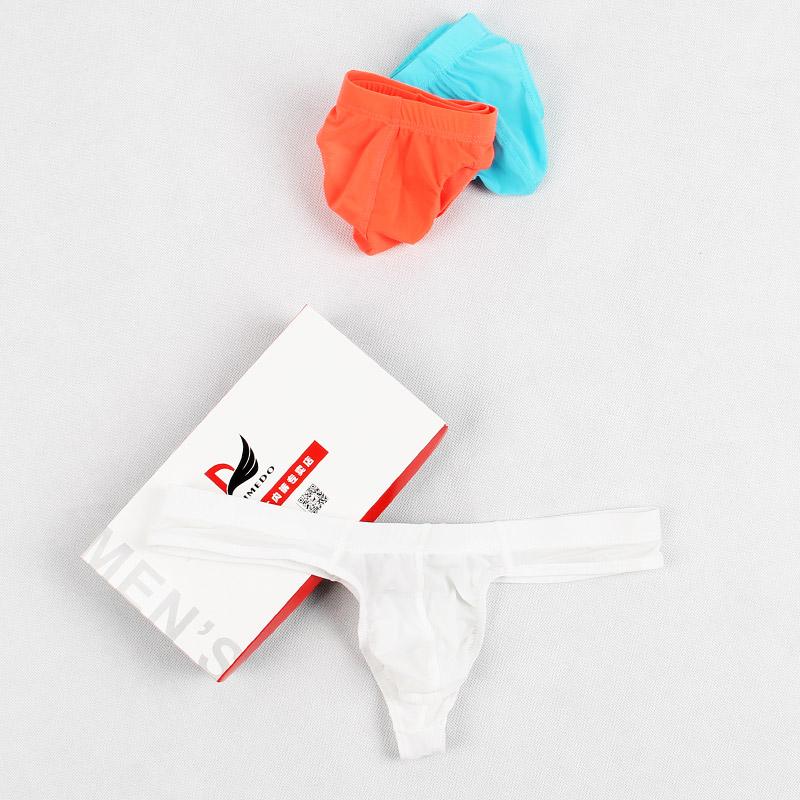 Men solid g strings thong underwear ice silk sexy gay sissy tanga hombre Jockstrap penise bag breathable thin men underwear