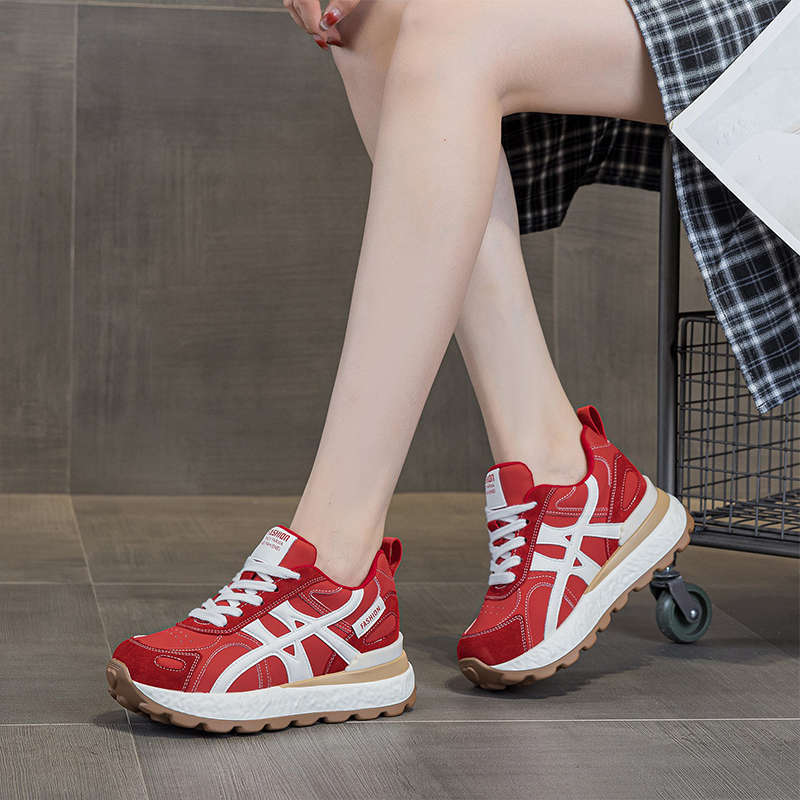 Inner Height Increase Mesh Breathable German Training Shoes Women's New Spring and Autumn Thin Versatile Casual Forrest Gump Sports Shoes