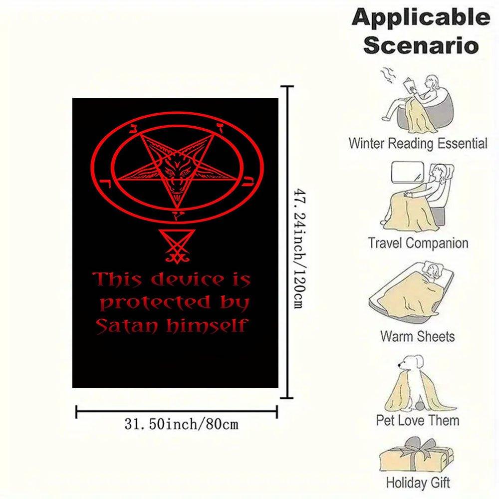Satanic Protection Baphomet Sigil PosterBlanket Flannel Throw Blanket for Sofa, Bed, Travel, Camping, Office, Couch, Chair, And Bed Gift for
