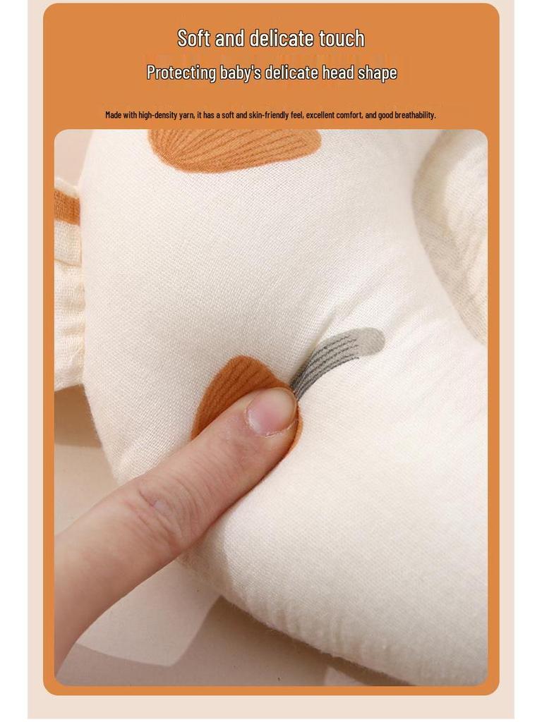 Breathable Baby Pillow for Head Shaping and Anti-Flat Head Correction - Sweat-Absorbent, Washable, Suitable for Autumn & Winter, Side Sleeping