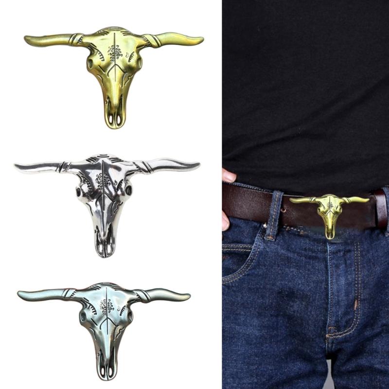 Creatively Bull Skull Buckle Belt DIY Components Western Heavy Rock Style