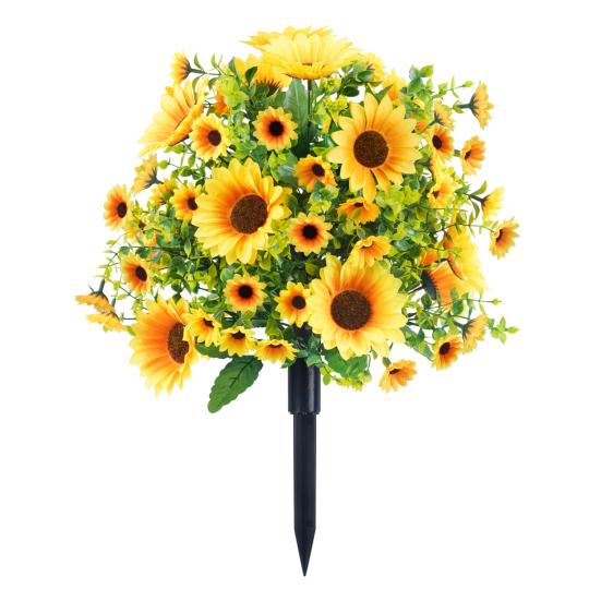 

22-дюймовый искусственный подсолнух, всепогодный желтый искусственный цветок с подпоркой, устойчивый к выцветанию, искусственные подсолнухи для декора сада, двора, газона, патио 1pc