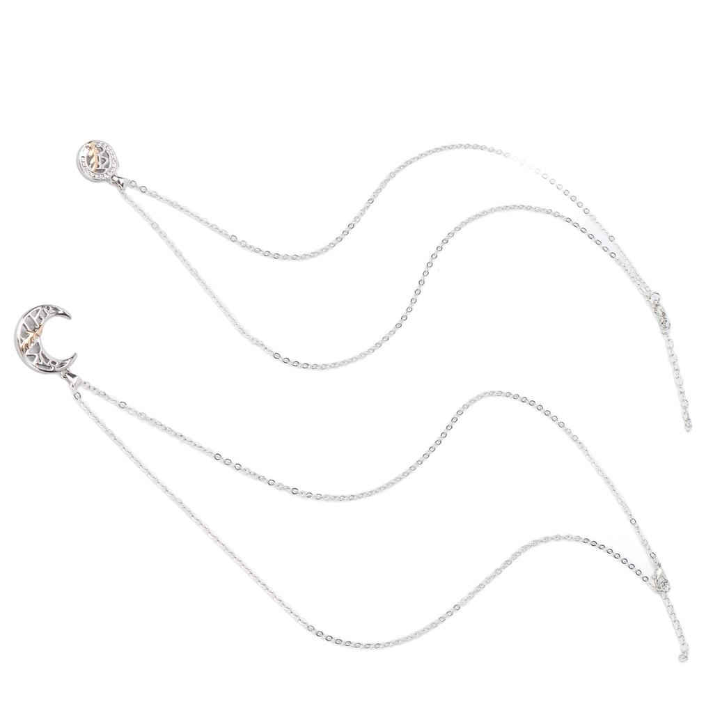 2pcs Couple Necklace Alloy Adjustable Sun Moon Magnetic Suction Matching Necklace for Lovers Best Friends
