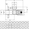 Gold Angle Shut-Off Valve 1/2"X3/8"", Ceramic Heads