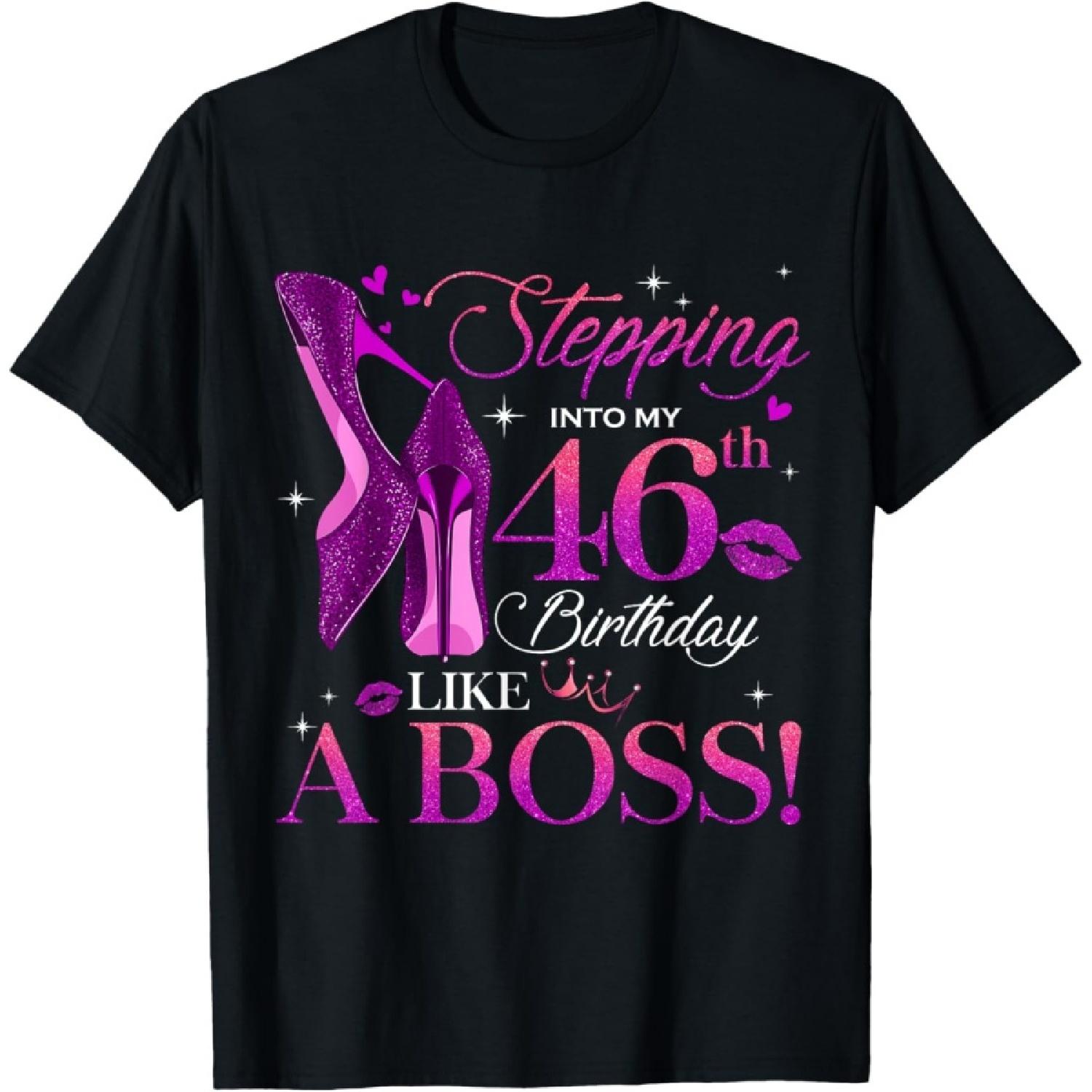 

Womens Chapter 46 Fabulous Since 1977 46th Birthday Queen T-Shirt XXXXXL чорний