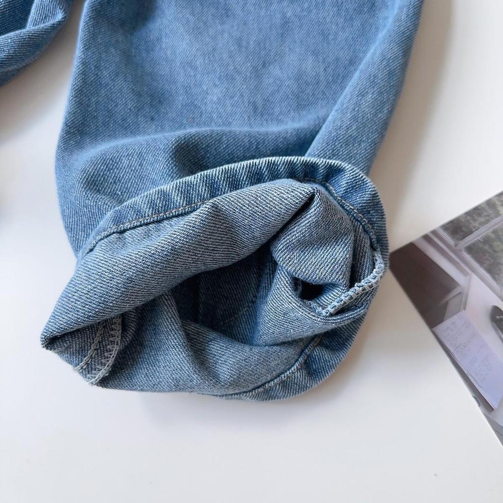 Korean Style Girls' Fashion Print Jeans - Spring/Autumn Edition, Casual & Versatile