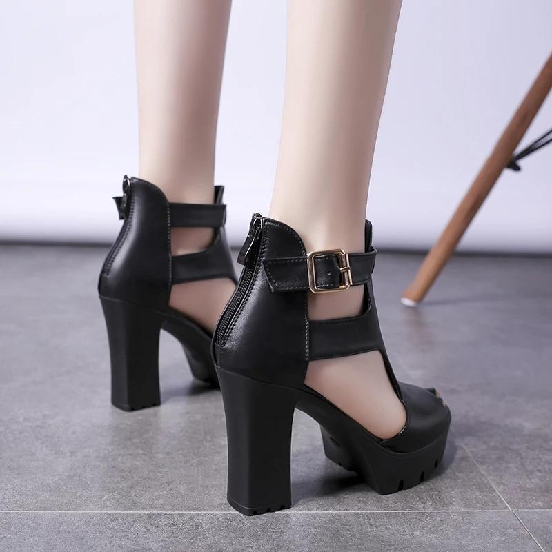 Damen Sandalen Einfache Mode Sexy High Heels Einfarbig Elegant Bankett Party Kleid High Heels Römische Damen High Heels