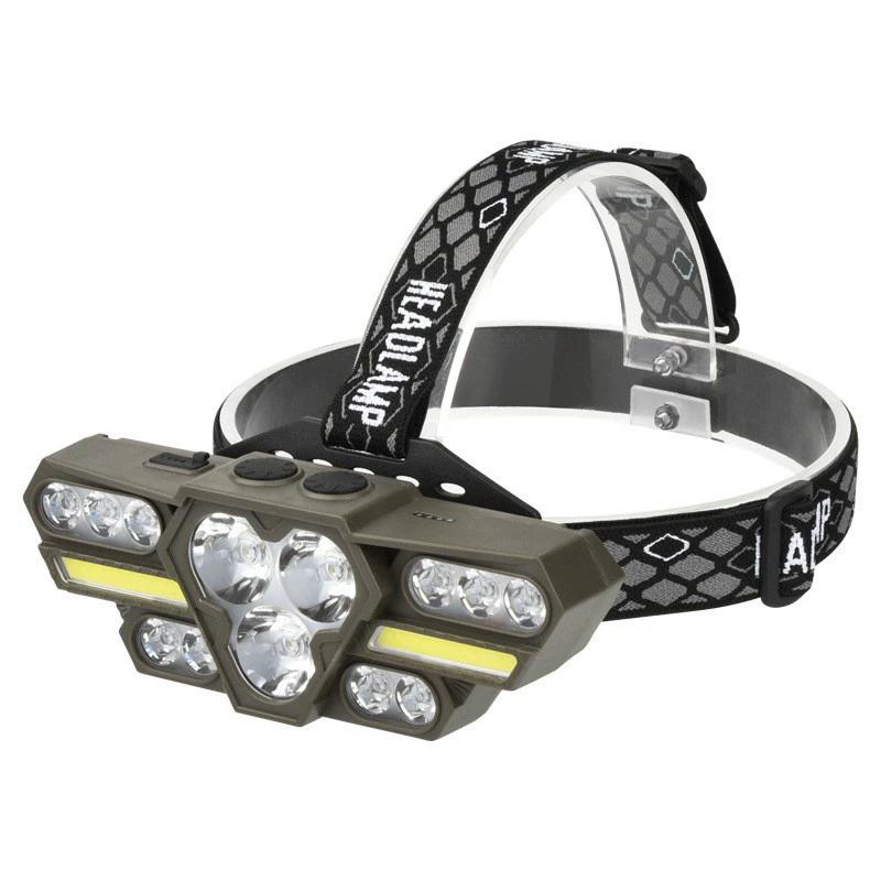 Super Bright COB Headlamp 8/9/11/12/13 Light Beads 2000 Lumen Headlight Portable Work Head Lamp Flashlight for Hiking Camping Fishing Outdoor