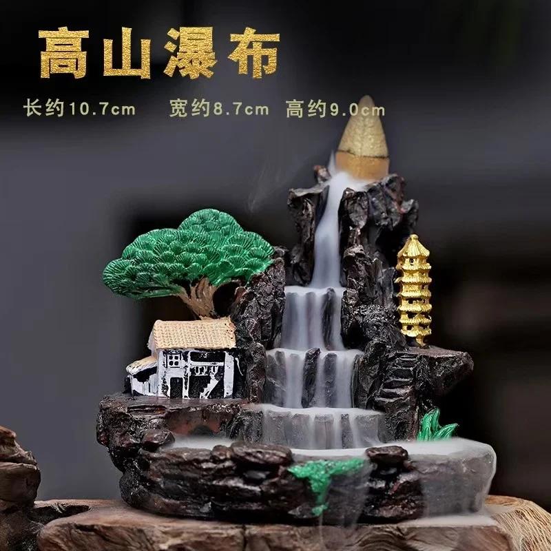 1PCS Resin Reflowable Incense Holder Moutain Stream Incense Burner Living Room Coffee Table Office Home Decor Gifts