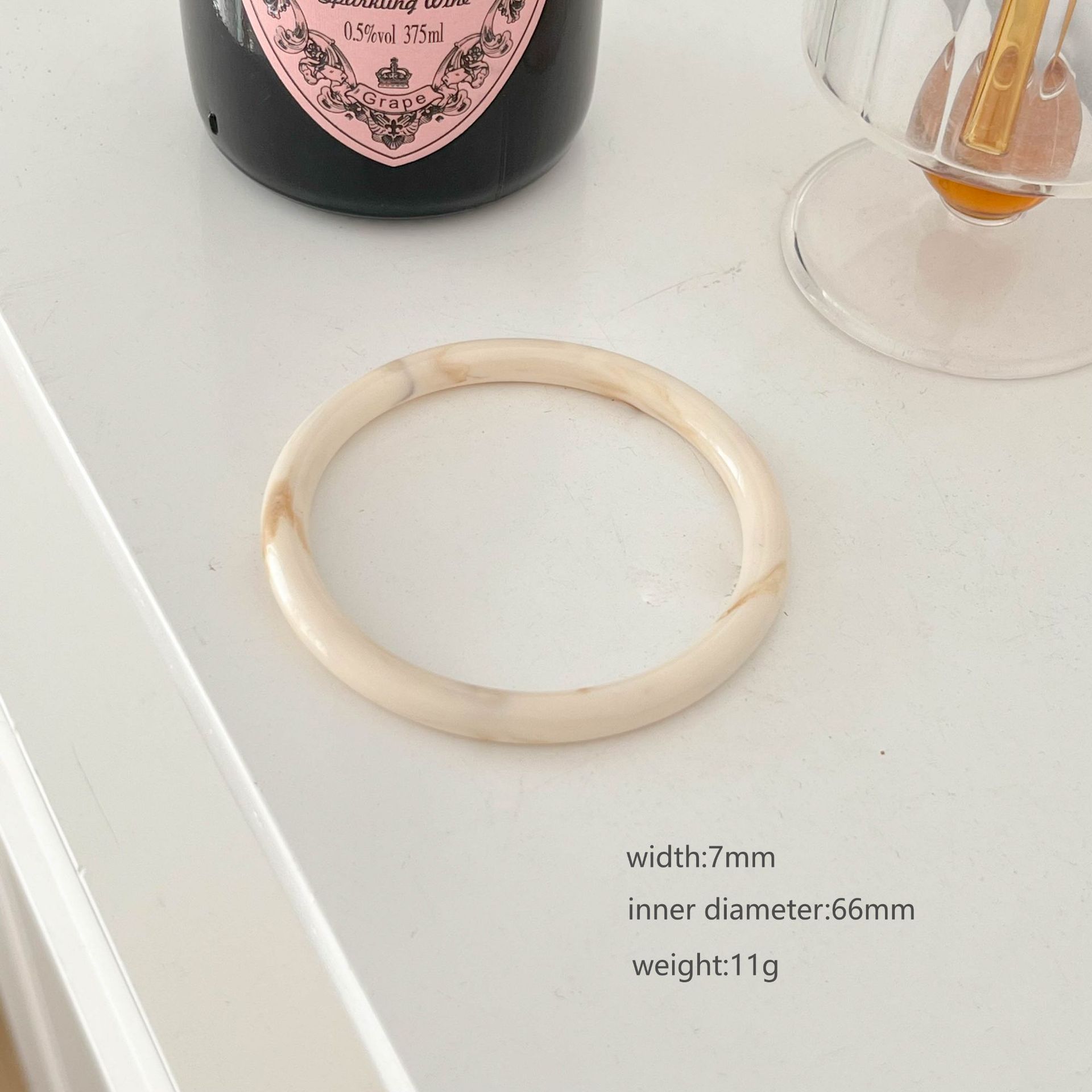 Богемный Кофейно-бежевый Акриловый Браслет Геометрический Размытый Неправильный Широкий Браслет Y2K Европейский Американский Стиль Ретро Кольцо на Руку Девочки