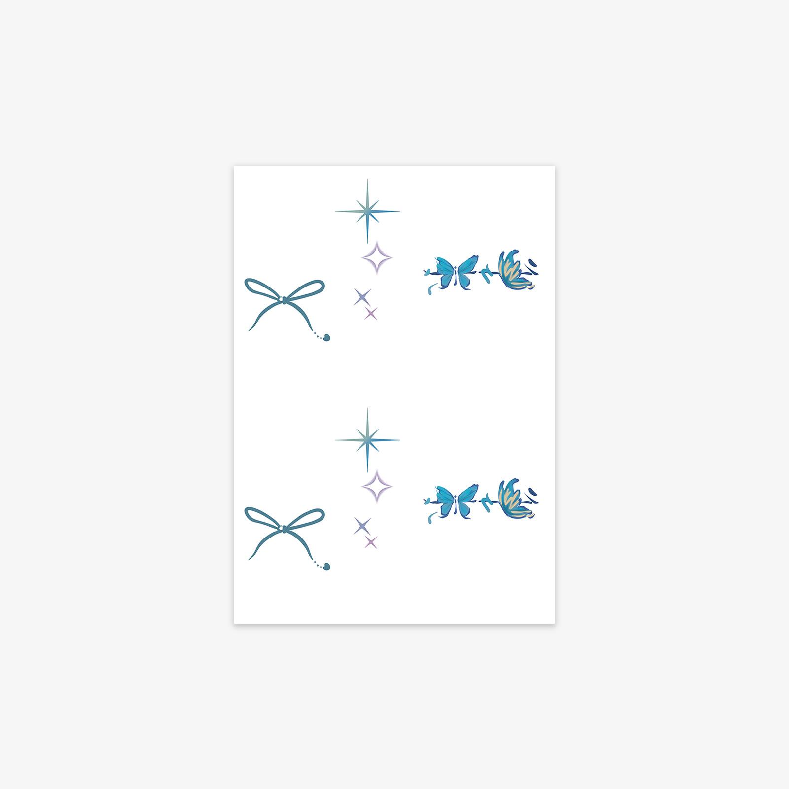High-End Small Fresh Simple Cute Bow Butterfly Star Finger Tattoo Sticker 7*10CM