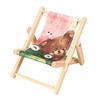 Phone Stand Solid Wood Canvas Construction Mini Lounge Chair Design Multi-Angle Adjustable Phone Holder Desktop Ornament