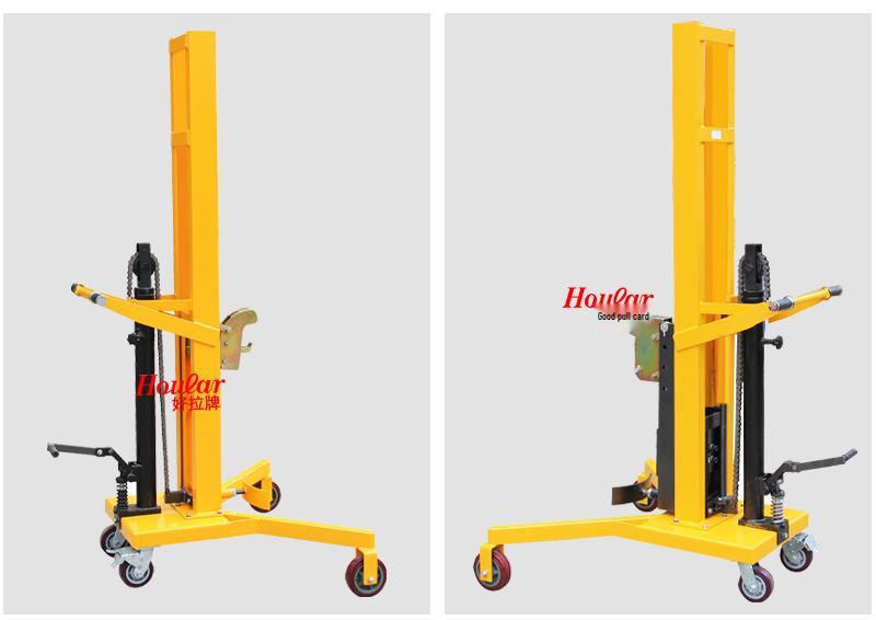 450KG Load Wide-Leg Hydraulic Oil Drum Cart with Weighing Pallet DTF450