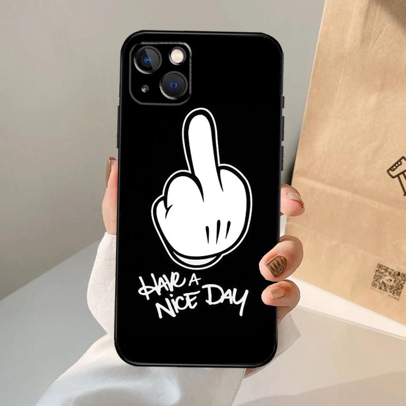 Middle Finger Phone Case For iPhone 17 Air 16 15 14 11 12 13 Pro Max 12 13 mini 15 16 Plus 16e Cover Coque