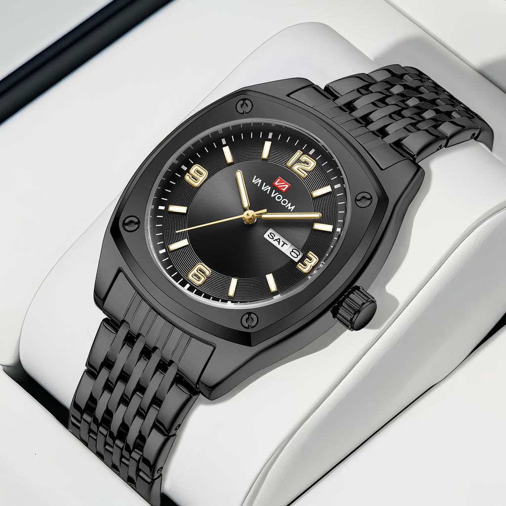 VA VA VOOM Fashion Business Mens Luxury Watch With Calendar ized Stainless Steel Classic Watch Man Wristwatch
