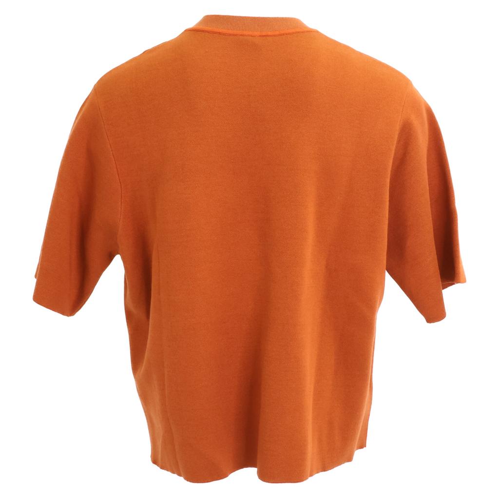 Hermes [New/Domestically Authorized] 5E2647DL Silk Blend Short Sleeve Knit Sweater/ Tops 34 OrangeUsed