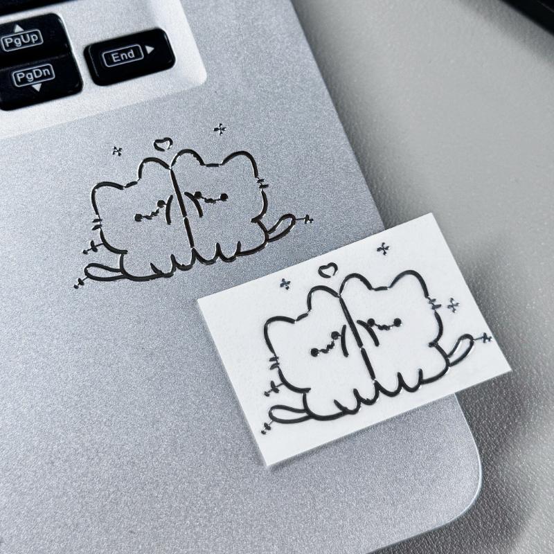 Wasserdichte 3D-Metallaufkleber mit Cartoonfiguren von Mädchen und Katze zur DIY-Dekoration von Handyhülle, Laptop, kreativer ästhetischer Stil