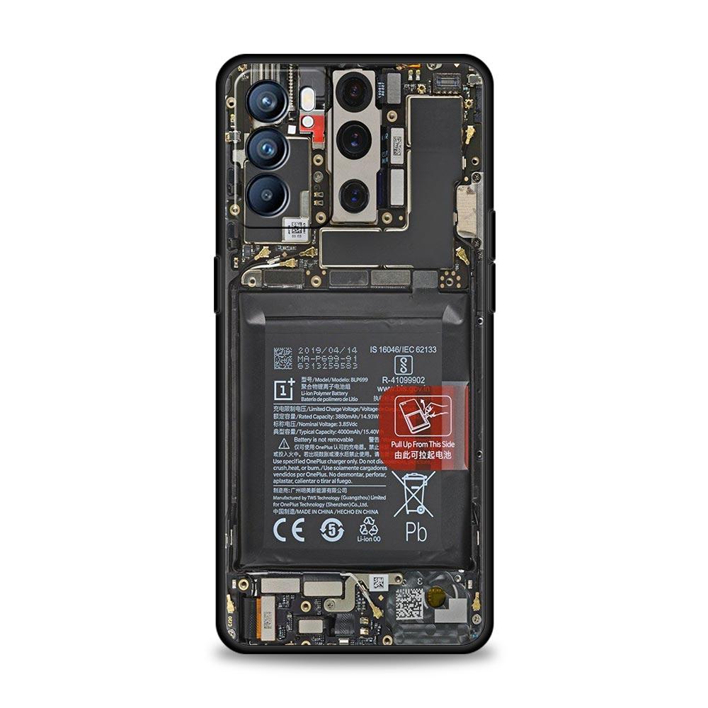 Handyhülle mit Hauptplatinen-Motiv für Oppo Reno 13, 12, 11, 10, 7, F, Find X5, X6, A98, A80, A79, A78, A57, A54, A31, A17 Pro 5G (weiches TPU)