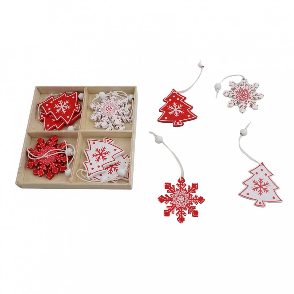 Weihnachtsbaumschmuck Rot und Weiß Weihnachtsbaumschmuck