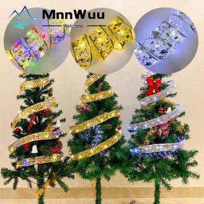 LED stužková světla Vánoční dekorace Vánoční ozdoby na stromeček DIY Krajka Mašle Řetězová světla Navidad Home Decors Nový rok 2023