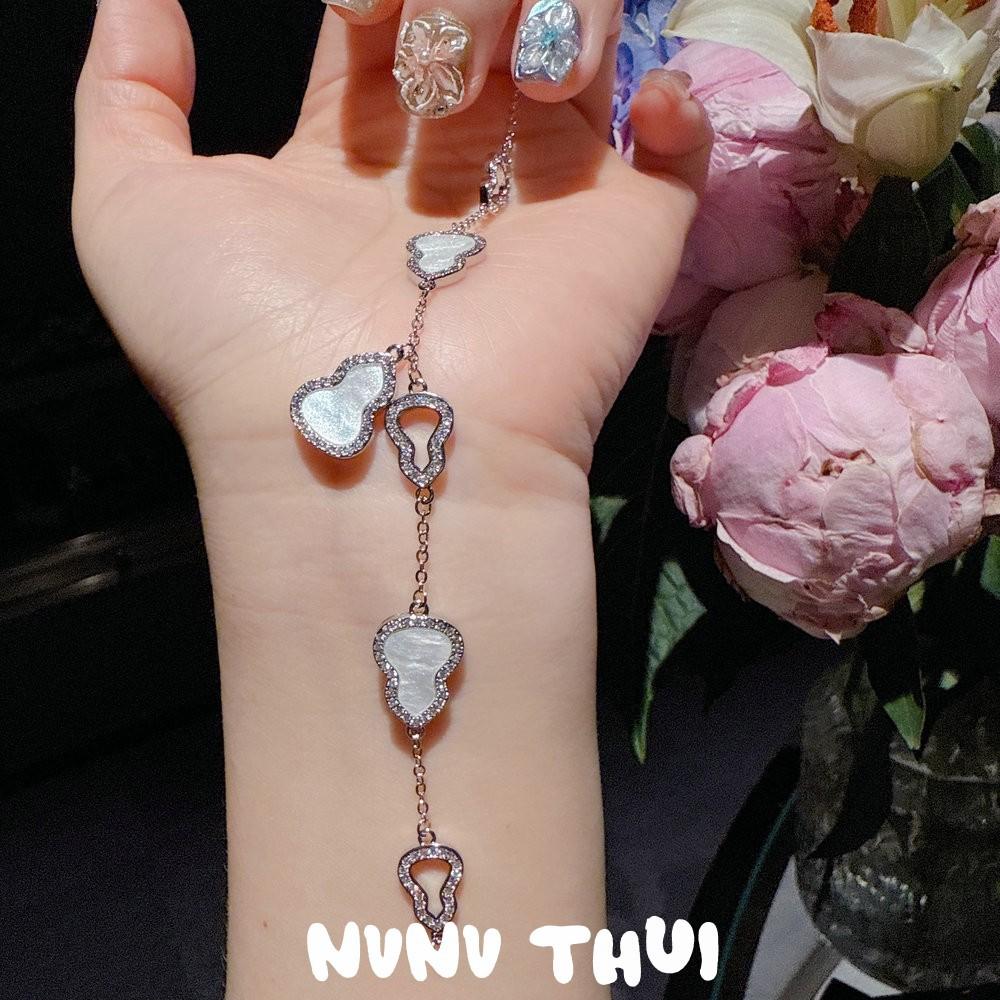 Gilt Fulu Powder Fritillary Gourd Fulu Gemstone Bracelet Haute Couture Jewelry Natural White Crystal Flower Ball Flower God Bracelet