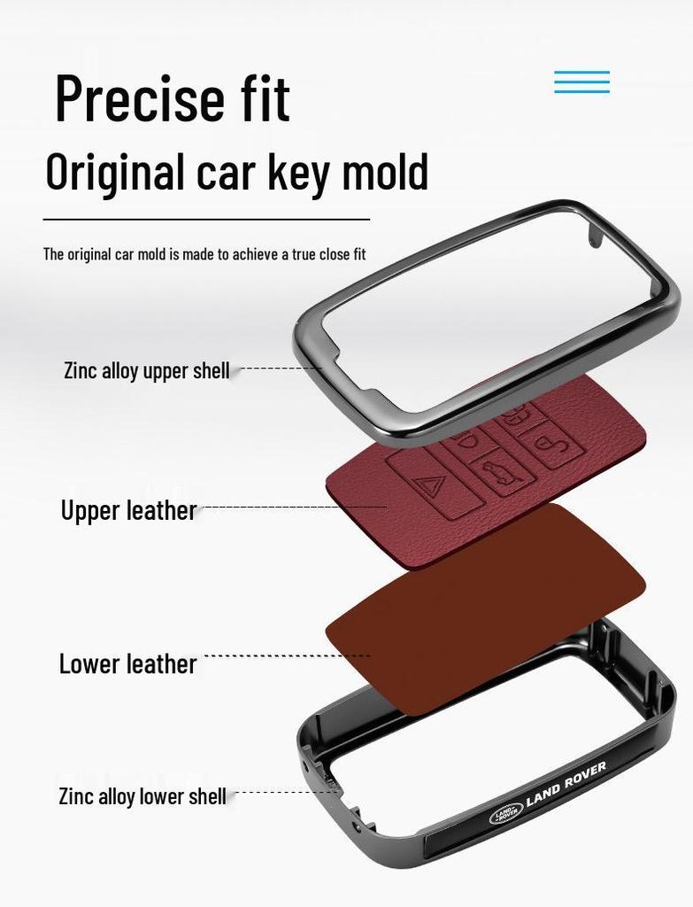 Capa de Chave Aurora para Defender 110, Discovery Sport, Range Rover Evoque e Velar – Fivela Premium para Carro