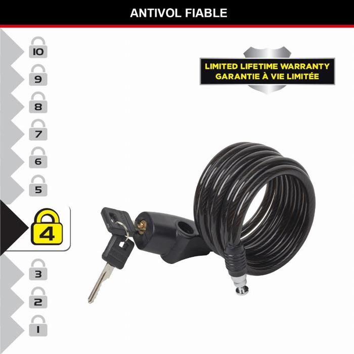 Câble antivol à clé Master Lock 8126EURDPRO Noir