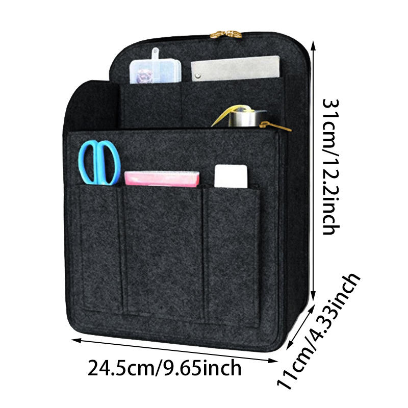 Multi-Grid Felt Backpack Organizer Insert for Women And Men Lightweight Travel Rucksack Insert with Zipper Pockets