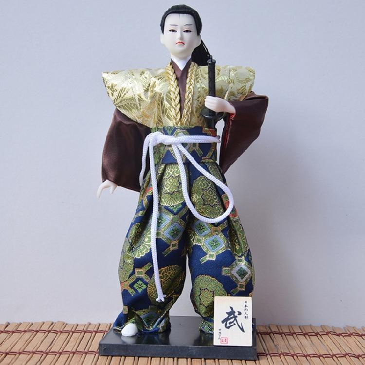 Traditional 12inch Japanese Samurais Dolls in Kimonos for Home Display and Collector's Item